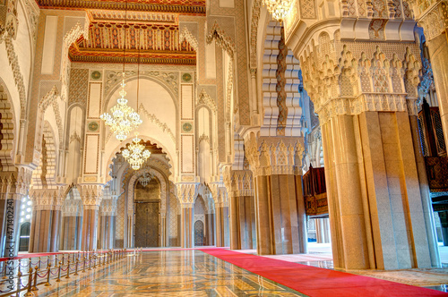 Hassan II mosque interior, Casablanca, HDR Image