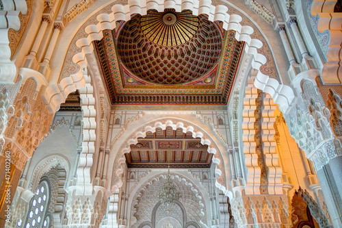 Hassan II mosque interior, Casablanca, HDR Image