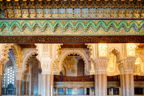Hassan II mosque interior, Casablanca, HDR Image photo