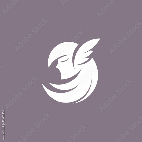 female valkyrie logo. vector illustration for business logo or icon