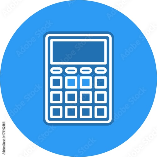 Calculator Line Circle Vector Icon Design