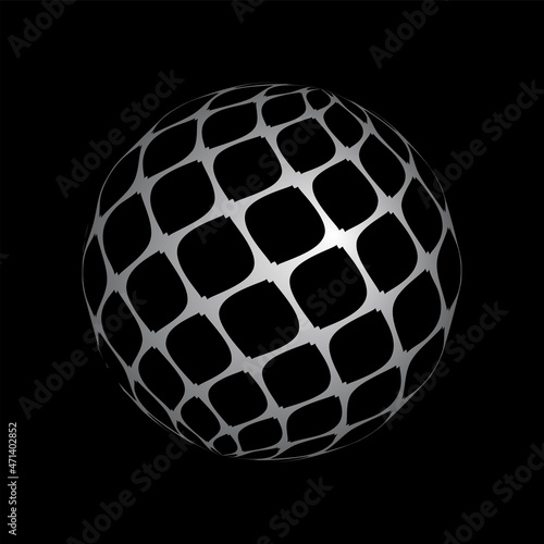 Canvas Print Abstract geometric pattern on 3D spherical shape.