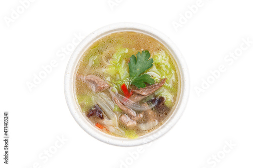 traditional japanese soup udon in piala