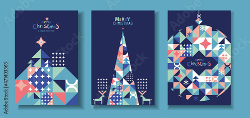 Christmas cards in a triangular design