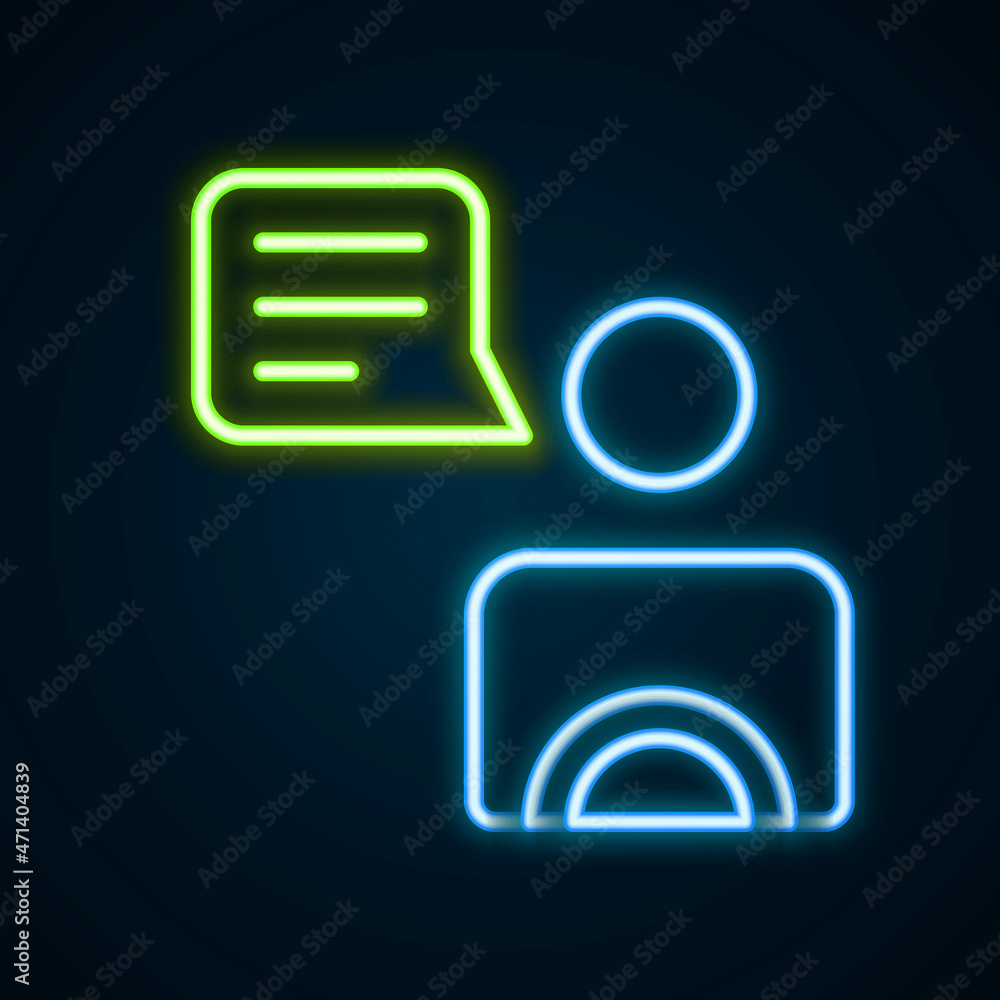 Glowing neon line Taxi driver icon isolated on black background. Colorful outline concept. Vector Glowing neon line Taxi driver icon isolated on black background. Colorful outline concept. Vector