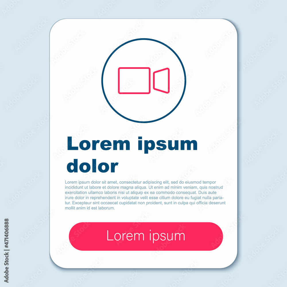 Line Video chat conference icon isolated on grey background. Online meeting work form home. Remote project management. Colorful outline concept. Vector Line Video chat conference icon isolated on grey background. Online meeting work form home. Remote project management. Colorful outline concept. Vector