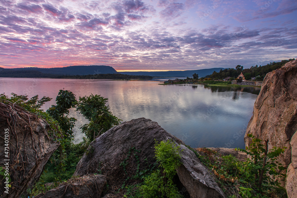 Landscape of Tad Hai Reservoir, Phu Kao Phu Phan Kham National Park, Nong Bua Lamphu province,Thailand.