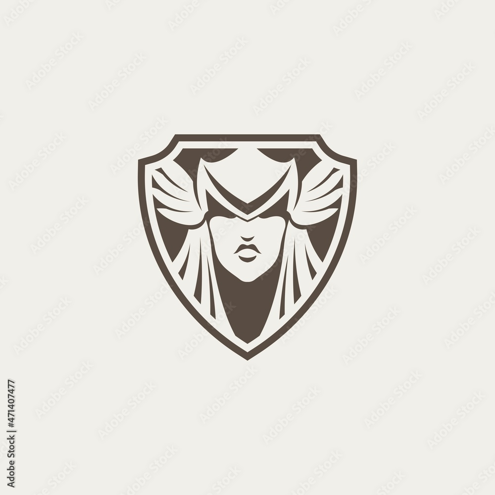 female vakyrie logo. vector illustration for business logo or icon female vakyrie logo. vector illustration for business logo or icon
