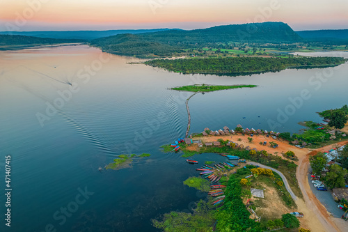 Landscape of Tad Hai Reservoir, Phu Kao Phu Phan Kham National Park, Nong Bua Lamphu province,Thailand.