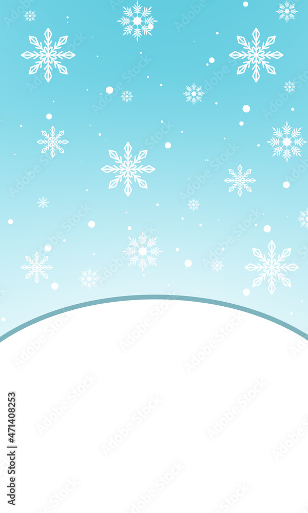 Christmas card with flying white snowflakes and copy space. Snowflakes soaring on a light gradient background, blurred lights and flying snow. Christmas card with flying white snowflakes and copy space. Snowflakes soaring on a light gradient background, blurred lights and flying snow.