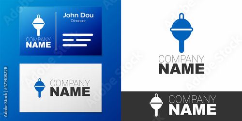 Logotype Fishing float icon isolated on white background. Fishing tackle. Logo design template element. Vector