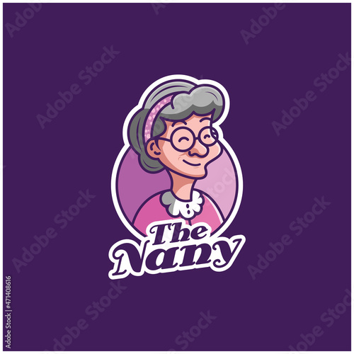 the nanny cartoon mascot logo design illustration