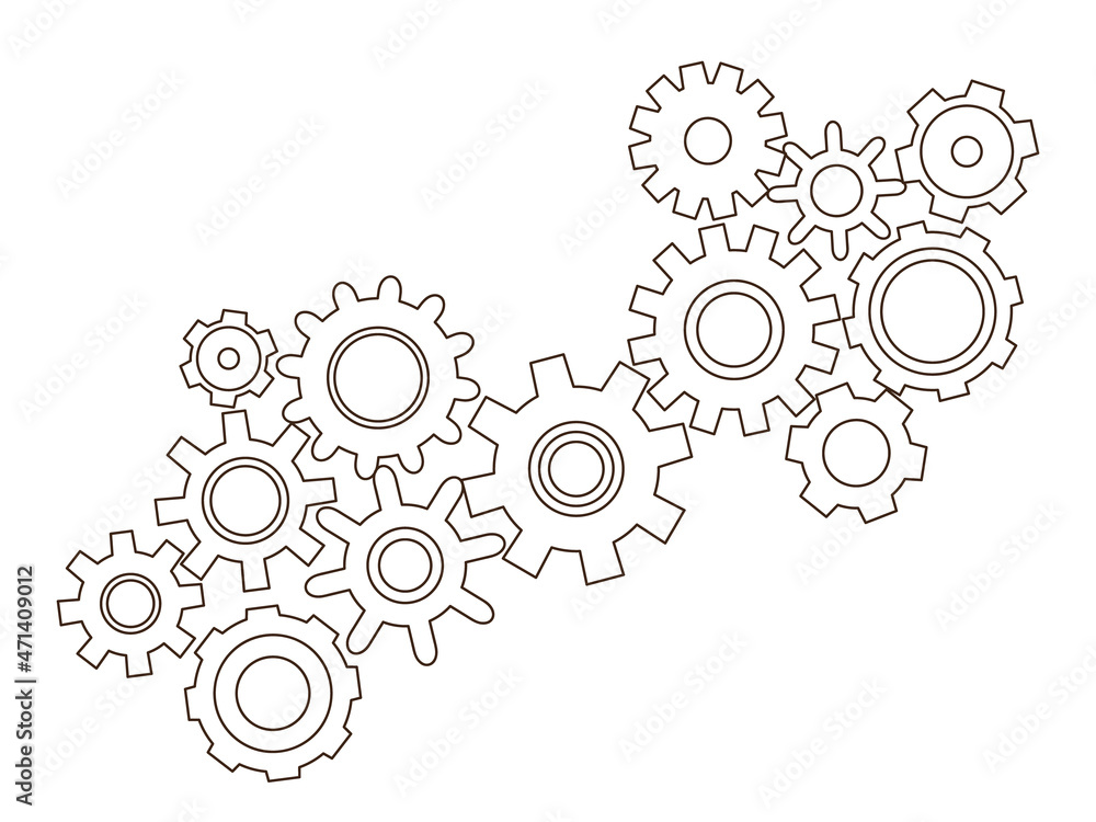 Gears vector set in hand drawn style. Goal, Planning, idea concept doodle illustration. Sketch gear infographic elements. Gears vector set in hand drawn style. Goal, Planning, idea concept doodle illustration. Sketch gear infographic elements.
