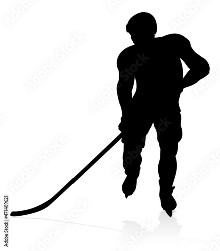 Ice Hockey Player Sports Silhouette
