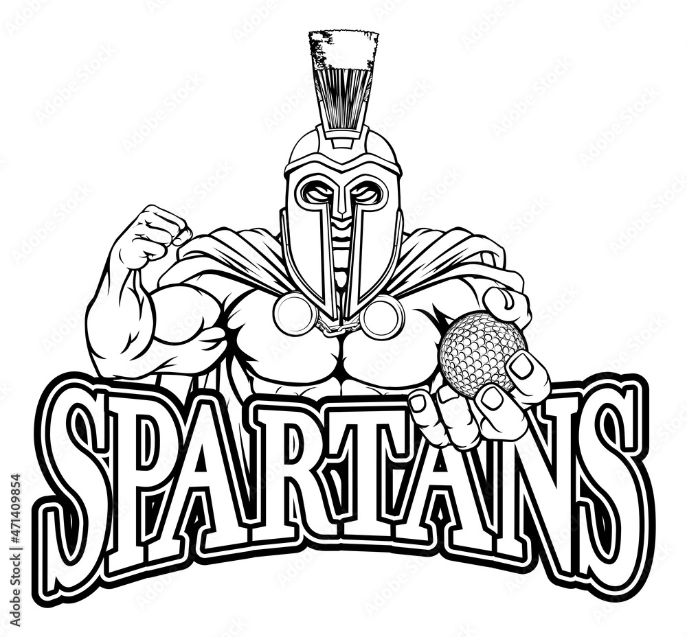 Spartan Trojan Golf Sports Mascot Spartan Trojan Golf Sports Mascot