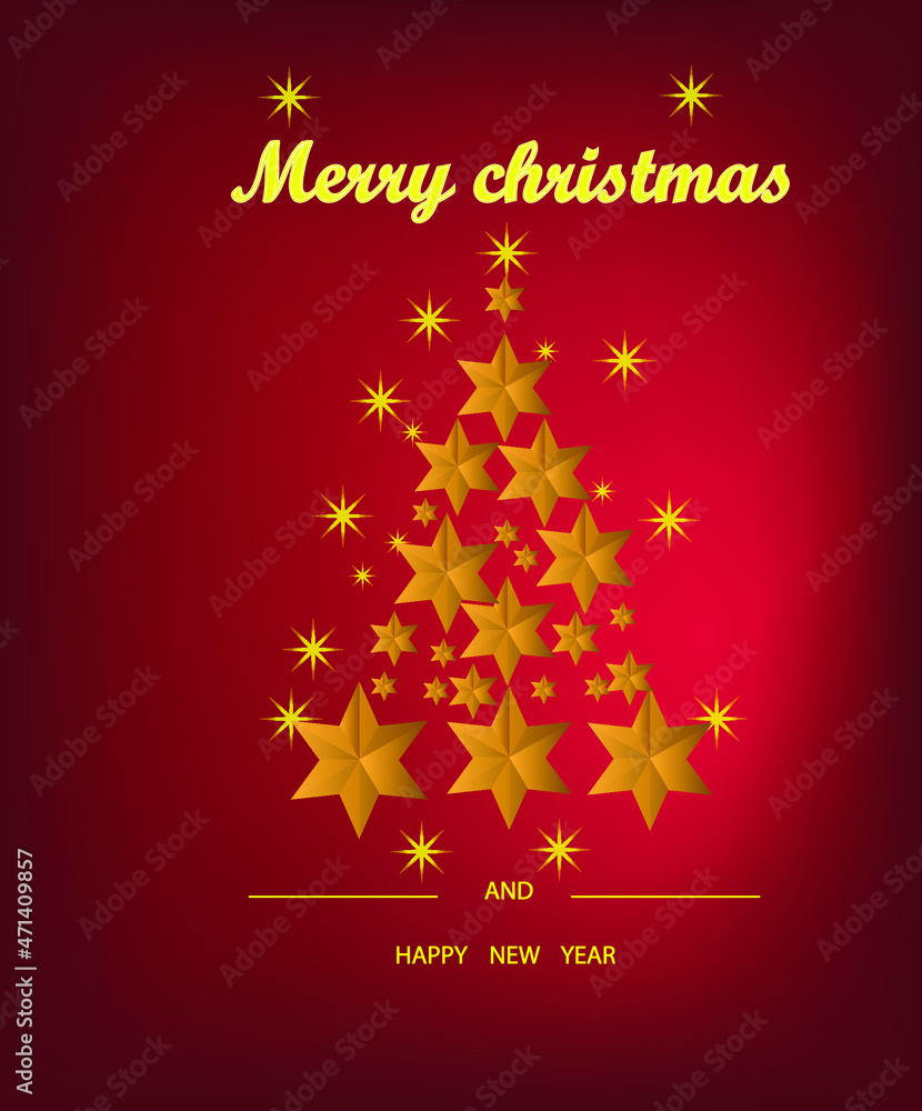 christmas card with christmas tree , christmas card with christmas tree, Christmas banner. Background Xmas design Red Christmas Background with Border made Red