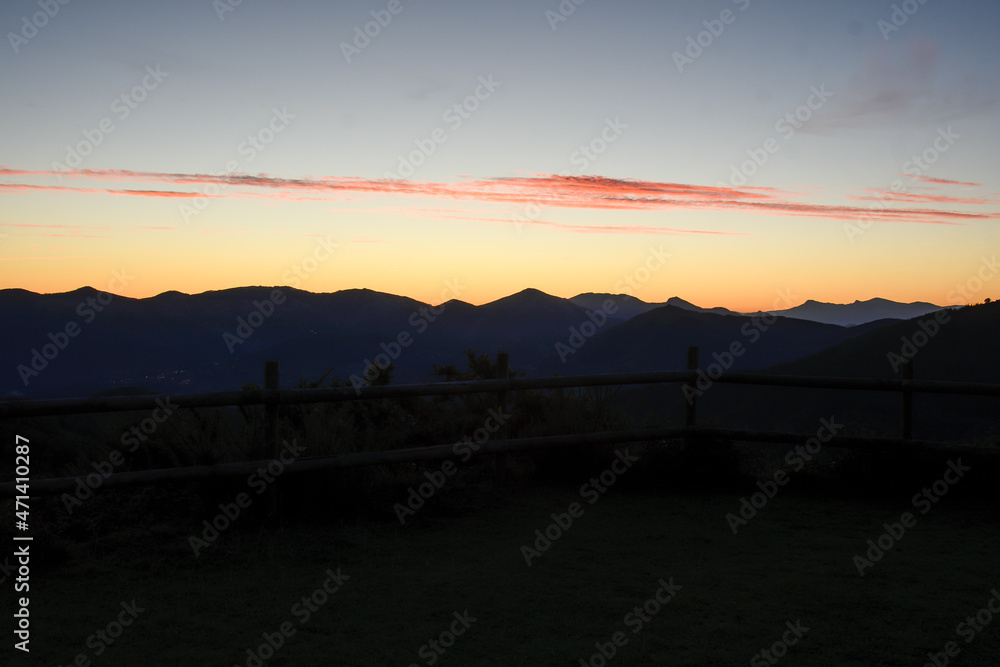 Sunrise from Monte Alen, with Gorbea in the background