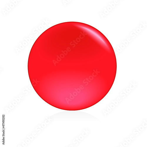 Red round badge isolated on a white background