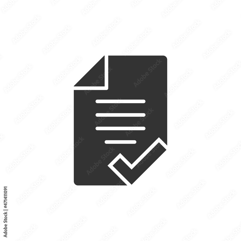 Document checklist icon in flat style. Report vector illustration on white isolated background. Paper sheet business concept. Document checklist icon in flat style. Report vector illustration on white isolated background. Paper sheet business concept.