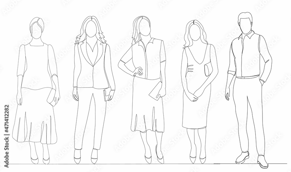 people one line drawing, vector people one line drawing, vector
