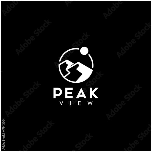 mountain peak logo vector icon illustration