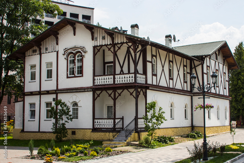Beautiful historic wooden villa in Truskavets. Ukraine 