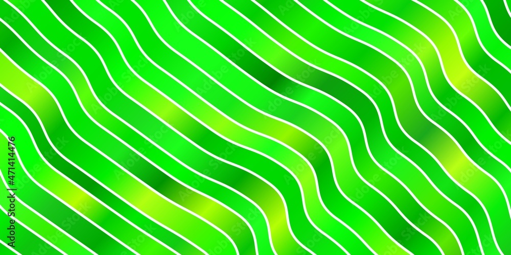 Fototapeta premium Light Green vector backdrop with curves.