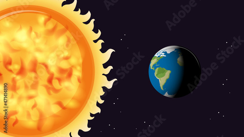 Thumbnail design with Sun and Earth photo