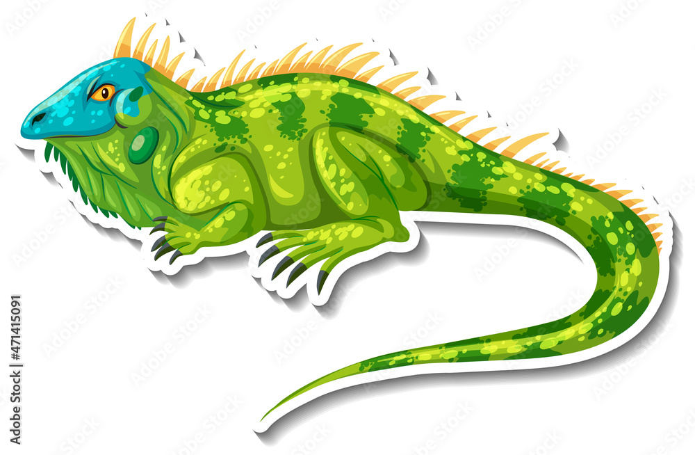Obraz premium Iguana wild animal cartoon sticker