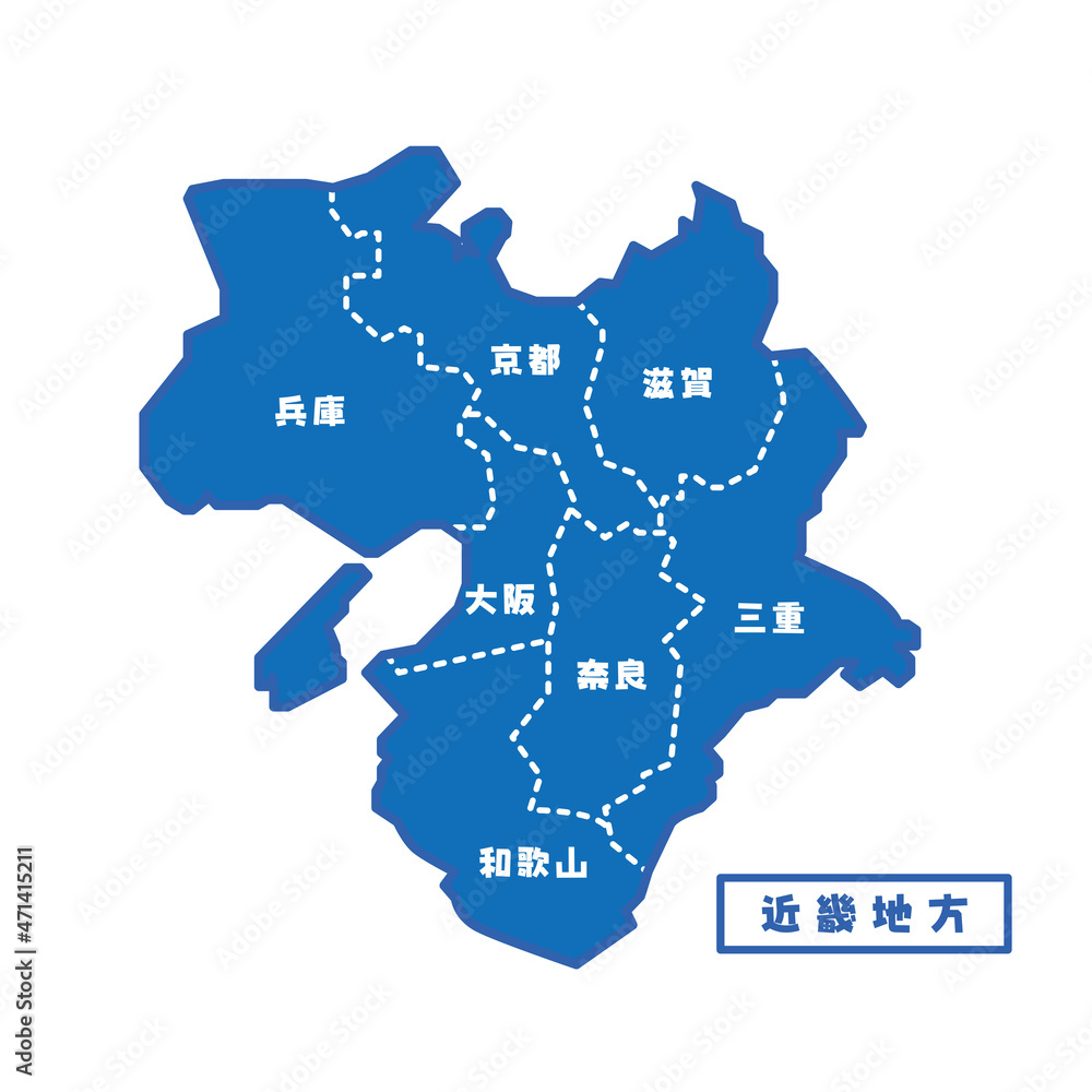 日本の地域図 近畿地方 シンプル青 Stock Vector Adobe Stock 日本の地域図 近畿地方 シンプル青 Stock Vector Adobe Stock