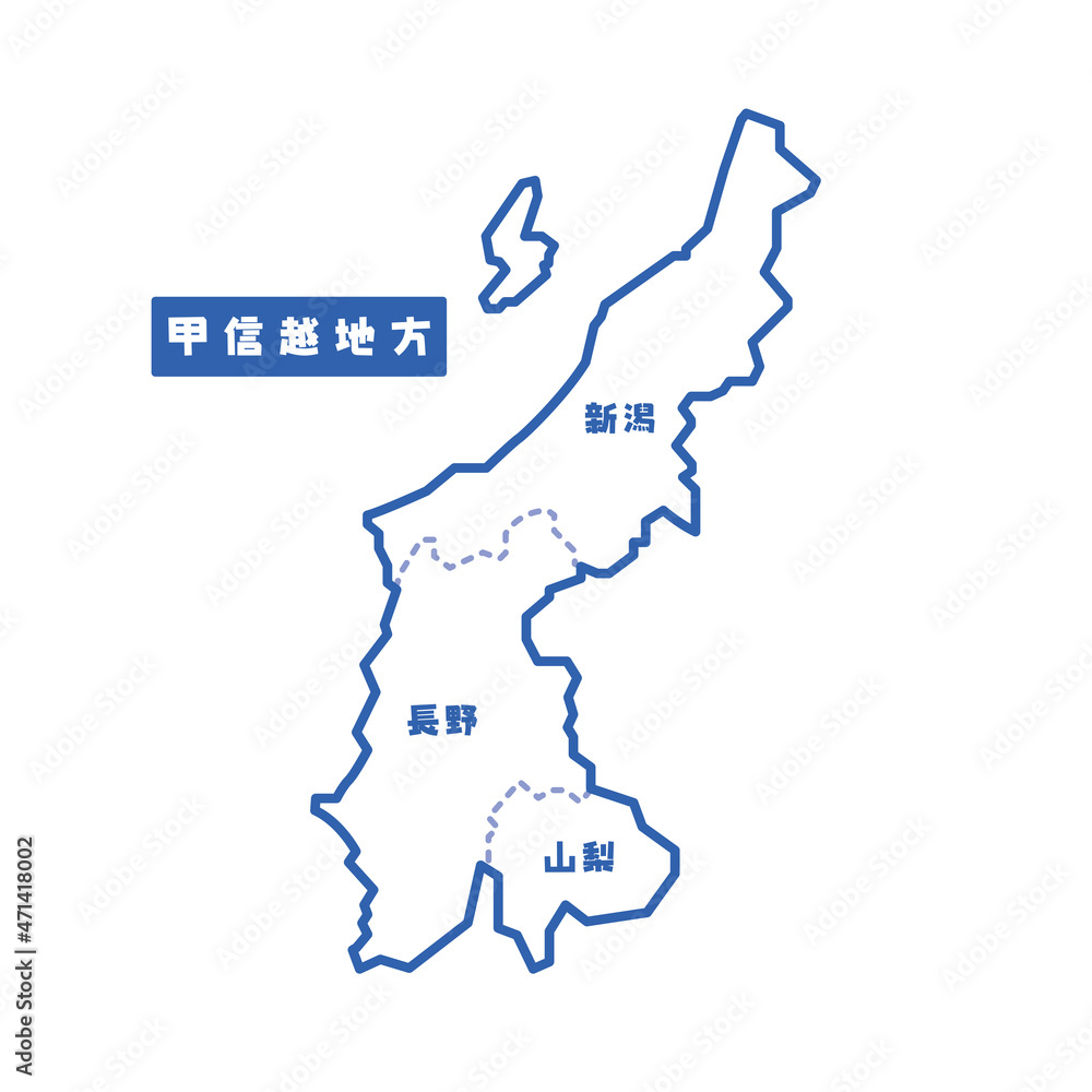 日本の地域図 甲信越地方 シンプル白地図 Stock Vector Adobe Stock 日本の地域図 甲信越地方 シンプル白地図 Stock Vector Adobe Stock