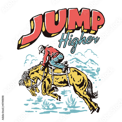 Jump Higher Cowboy Illustration