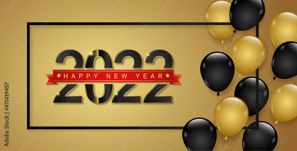 Sto 2022 Christmas Merry Christmas And Happy New Year 2022 Banner Stock Vector | Adobe Stock