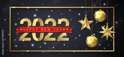 Merry christmas and happy new year 2022 banner