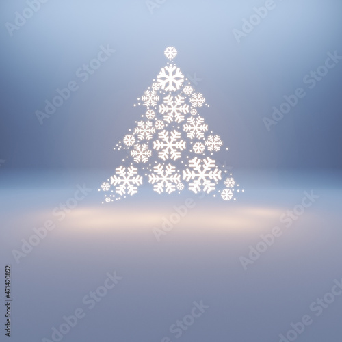 Leuchtender Weihnachtsbaum im Schnee