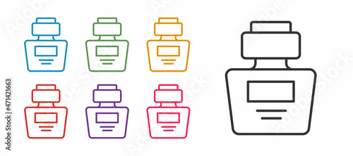 Set line Perfume icon isolated on white background. Set icons colorful. Vector