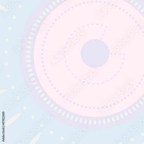 Pastel Minimal Sunny Circle background with dots pattern 