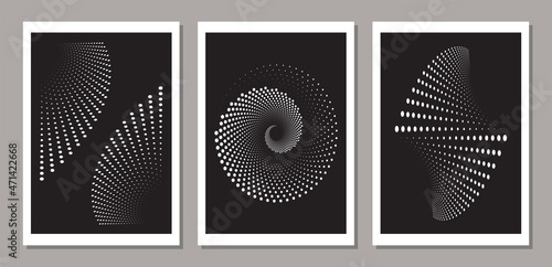Set of minimalist geometric design poster, vector template with primitive shapes