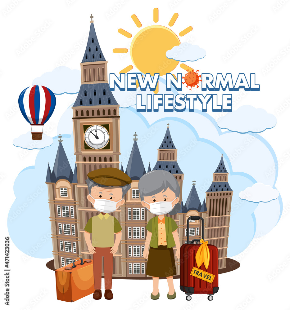 New normal lifestyle with old couple travelling