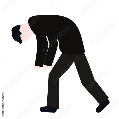 Difficult task, difficult situation, hopelessness, depression. Vector illustration of a difficult life situation.