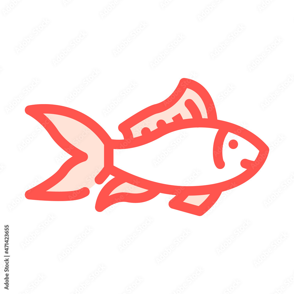 fish aquatic color icon vector. fish aquatic sign. isolated symbol illustration
