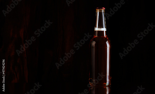 Glass bottle with beer