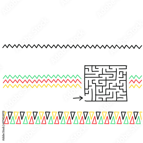 Set of abstract geometric Memphis templates. Universal cover Designs for Annual Report, Brochures, Flyers, Presentations, Leaflet, Magazine games Arabic with yellow