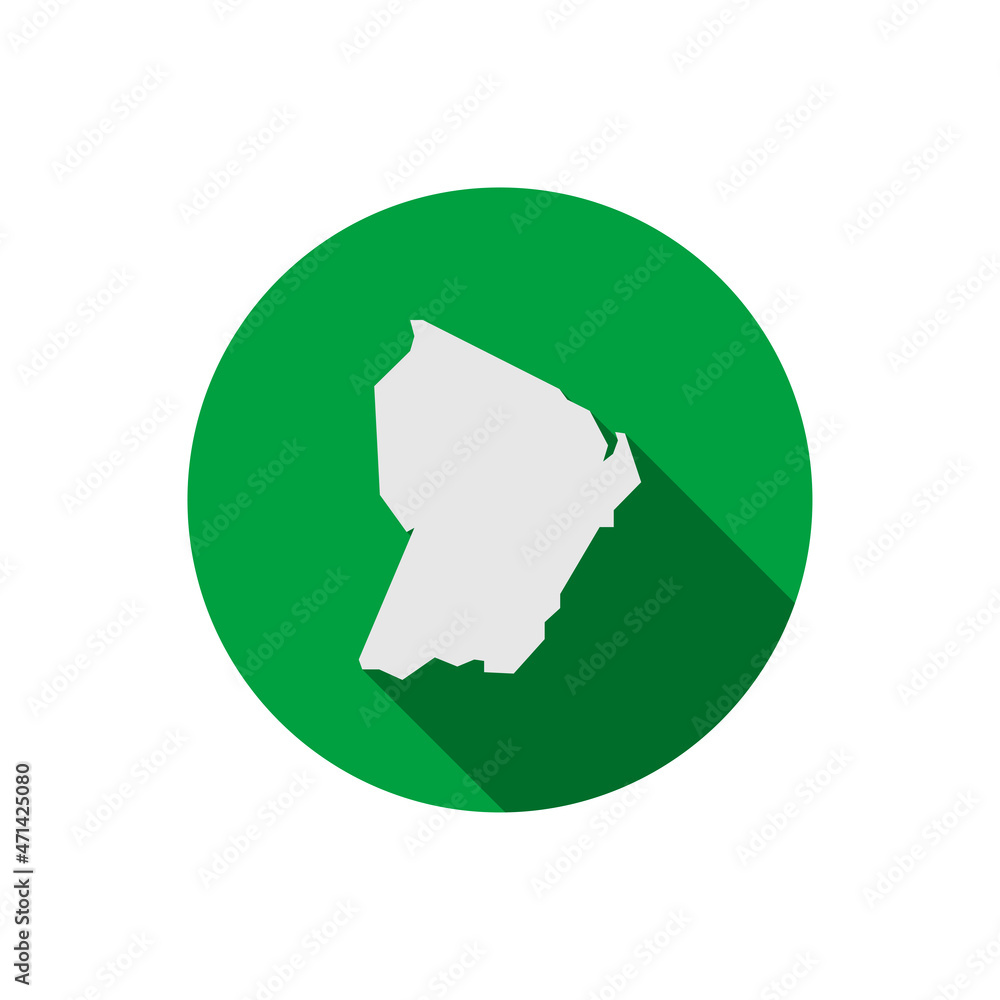 French Guiana map on green circle with long shadow French Guiana map on green circle with long shadow