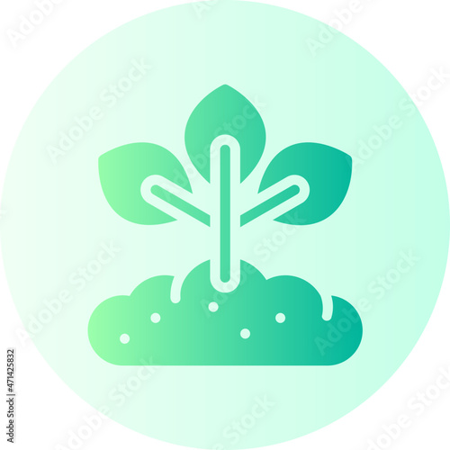 growing plant gradient icon