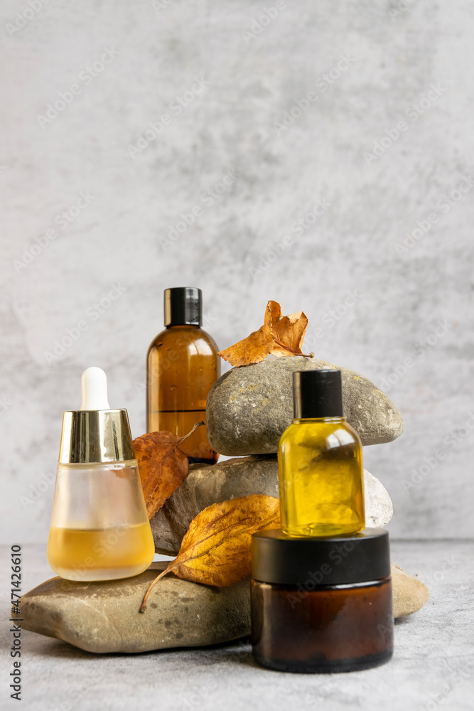 Essential oils for aromatherapy, eco natural cosmetics concept