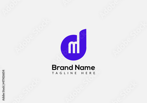 Abstract dm letter modern initial logo design