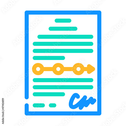 approved plan color icon vector. approved plan sign. isolated symbol illustration