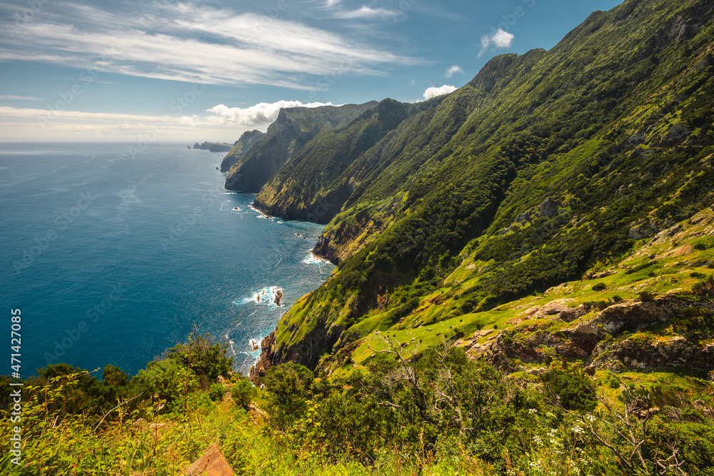 The green coast of Madeira, photographed in the morning light. The green coast of Madeira, photographed in the morning light.