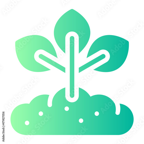 growing plant gradient icon